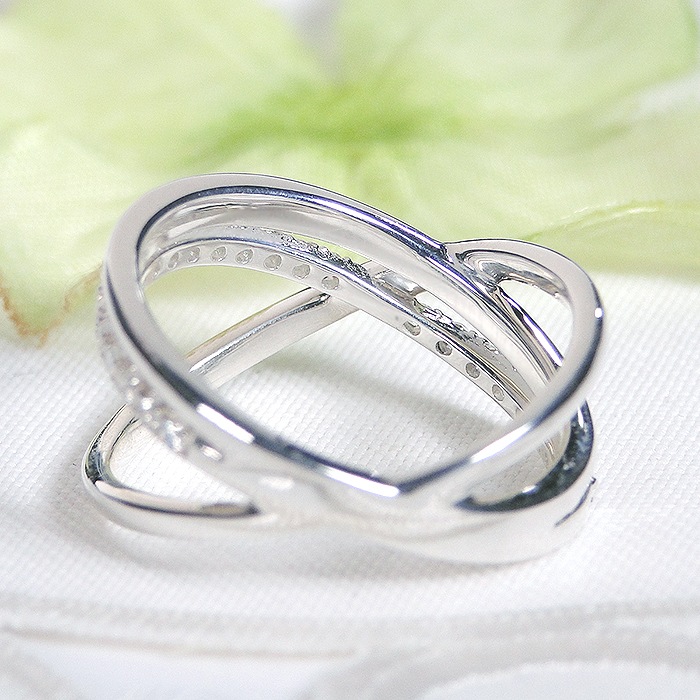 Pt950 ダイヤモンド クロス リング 【0.24ct】CSR0419