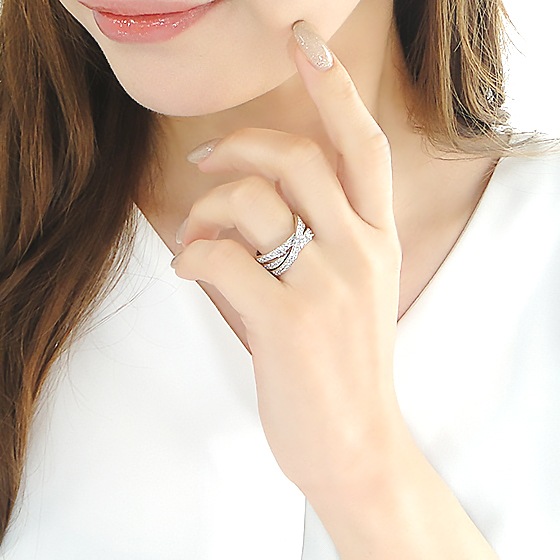 Pt950 ハート＆キューピッド ダイヤモンド リング 【0.98ct】鑑別カード・スコープ付