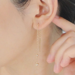 K18YG【0.26ct】ダイヤモンドアメリカンピアス