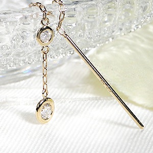K18YG【0.26ct】ダイヤモンドアメリカンピアス