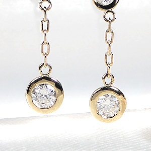 K18YG【0.26ct】ダイヤモンドアメリカンピアス