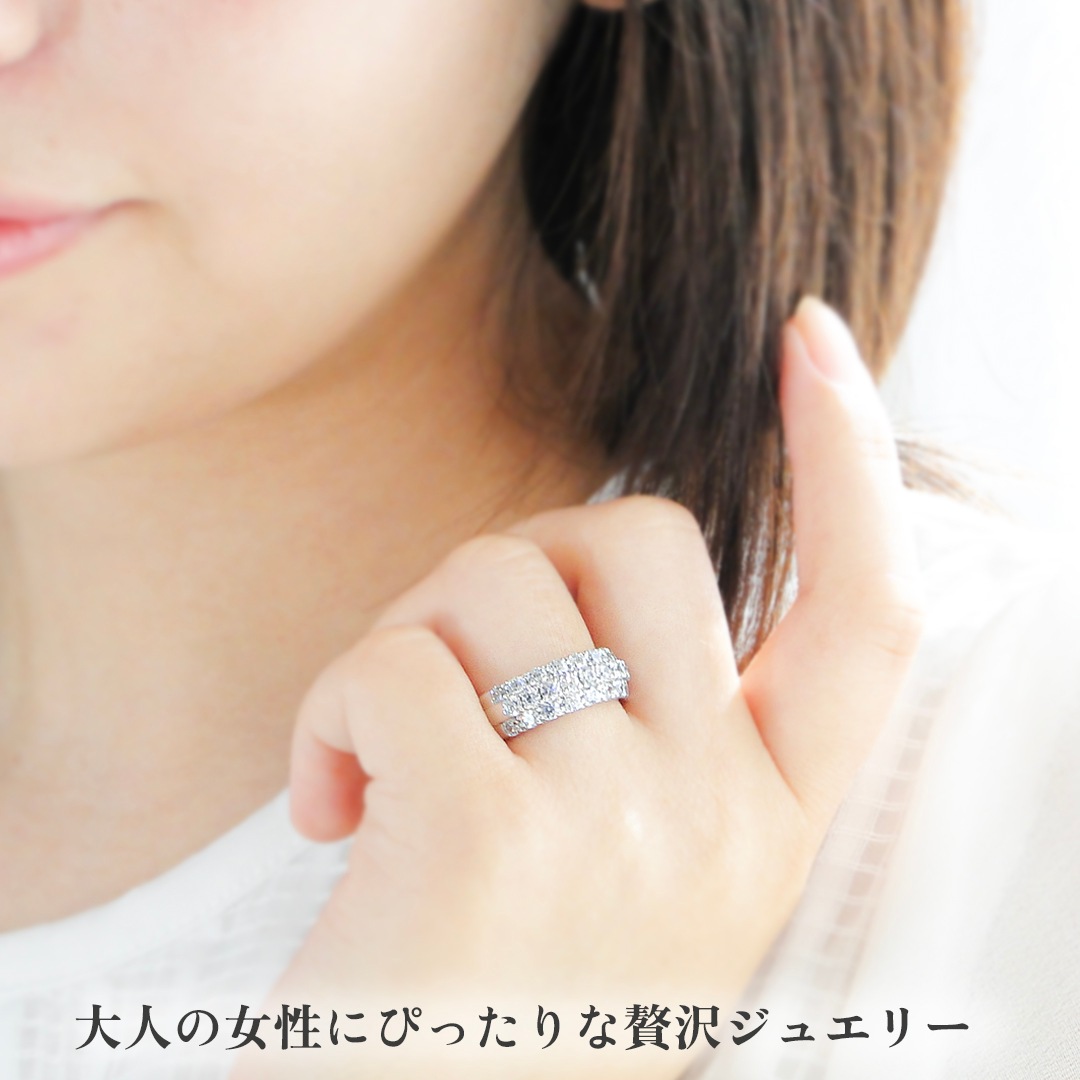 pt950 ハート＆キューピッド ダイヤモンド パヴェリング 　鑑別カード・スコープ付【1.5ct】　　csr0203-pt