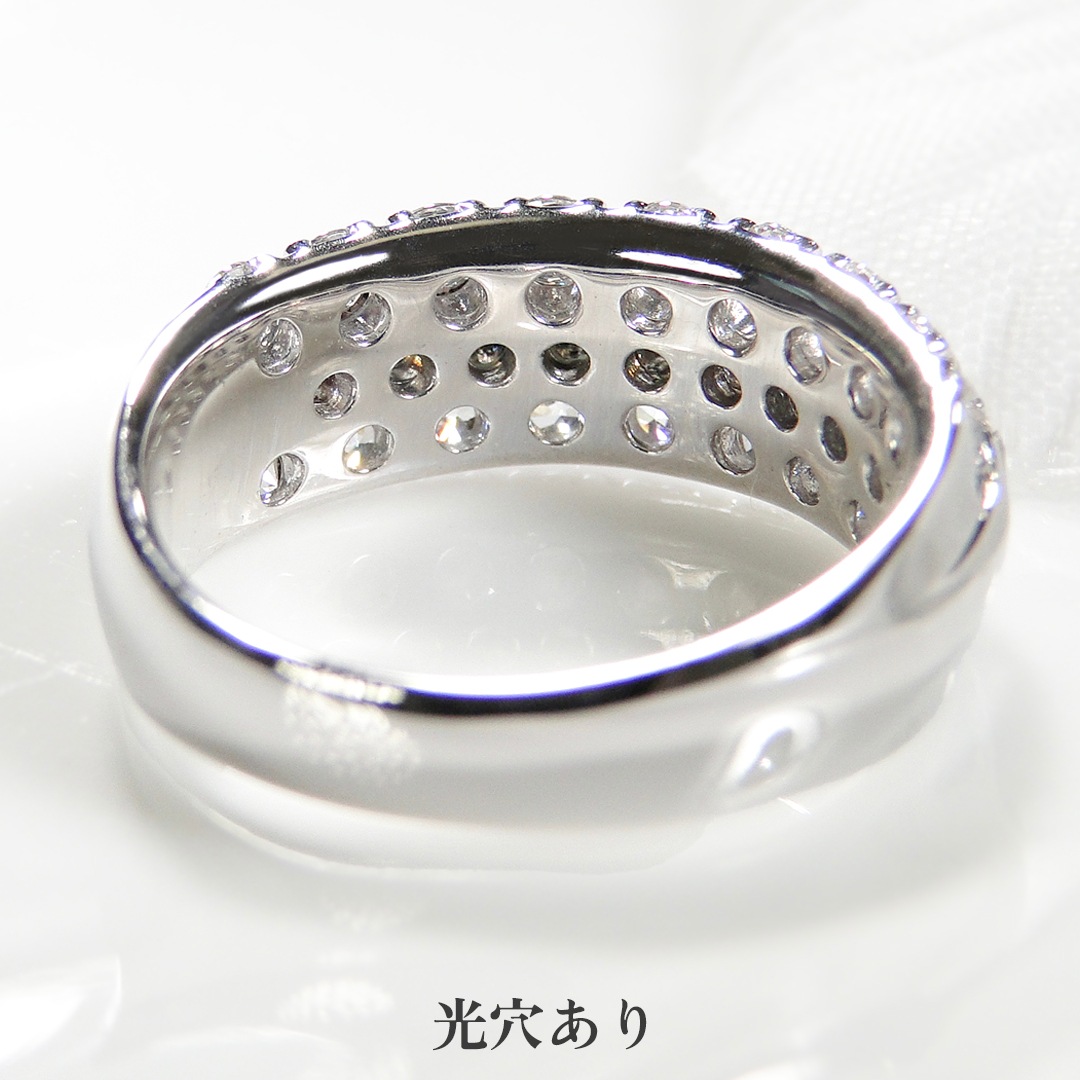 pt950 ハート＆キューピッド ダイヤモンド パヴェリング 　鑑別カード・スコープ付【1.5ct】　　csr0203-pt