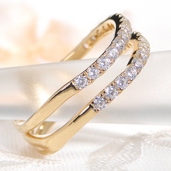 Pt950/K18YG 二連風 ダイヤモンドリング【0.54ct】CSR0423