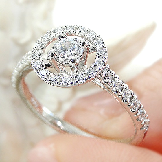 Pt950【0.47ct】ダイヤモンド ヘイロー リング