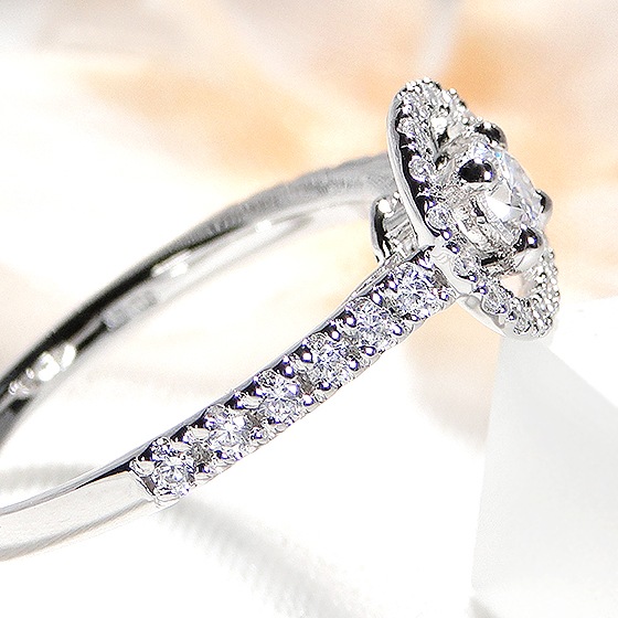 Pt950【0.47ct】ダイヤモンド ヘイロー リング