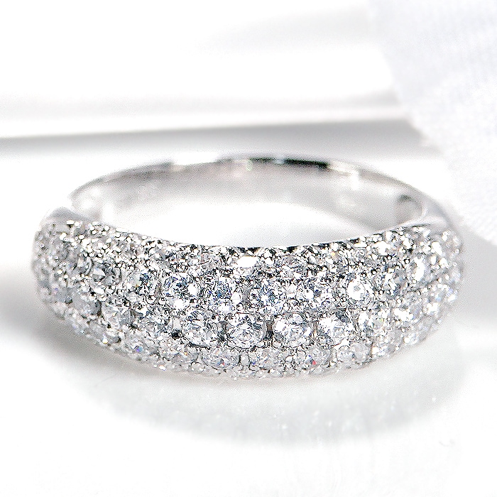 シャンパンカラー ダイヤモンド　Pt900　リング　☆新品同様磨き☆　パヴェ シャンパンカラー ダイヤモンド Pt900 リング ☆新品同様磨き