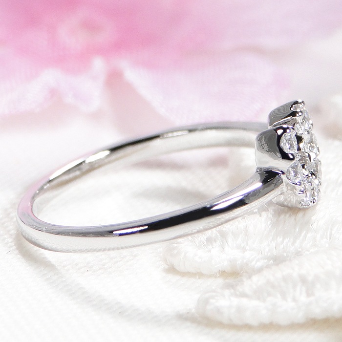 Pt900 馬蹄 ダイヤモンド ピンキーリング【0.10ct】 CSR0328-PT
