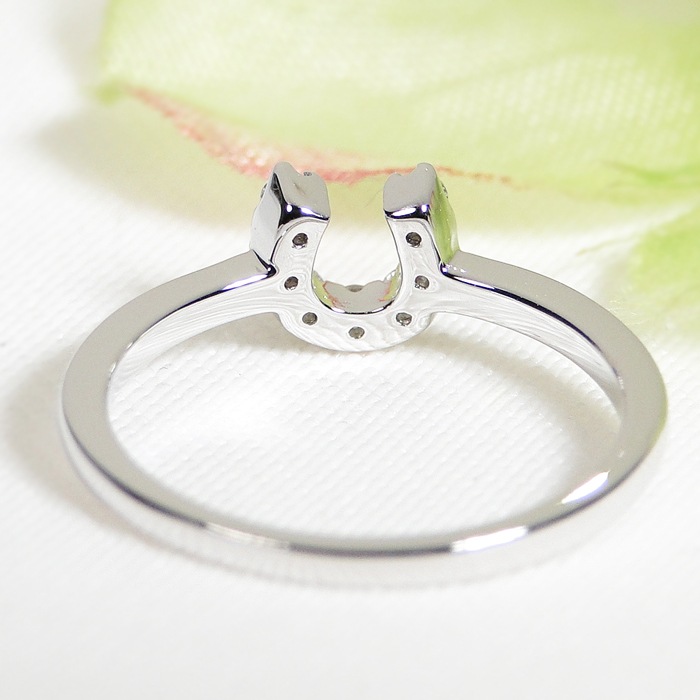 Pt900 馬蹄 ダイヤモンド ピンキーリング【0.10ct】 CSR0328-PT