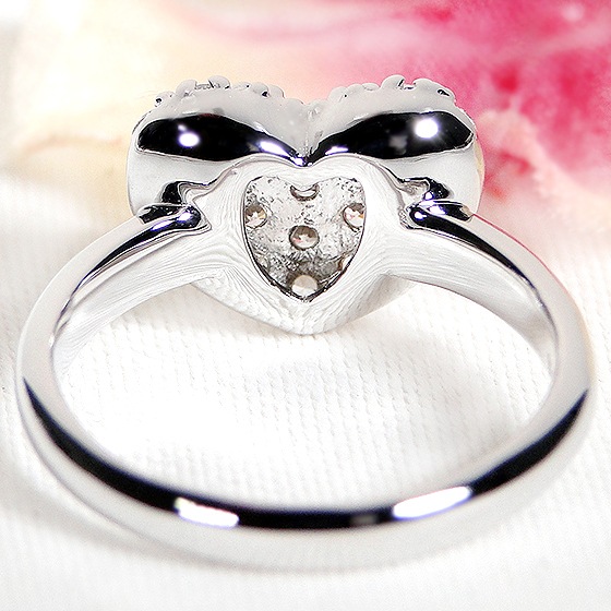 Pt950【0.50ct】ダイヤモンド ハート パヴェ リング