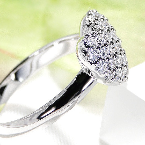 Pt950【0.50ct】ダイヤモンド ハート パヴェ リング