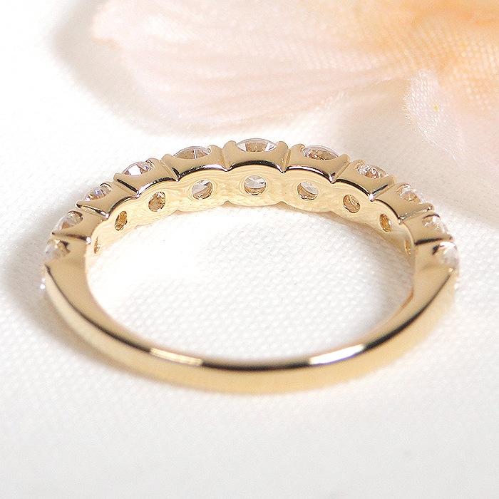 ハーフエタニティリング0.2ct K18YG 9号　Classic CHESS K18YG グラデーションダイヤモンドハーフエタニティリング