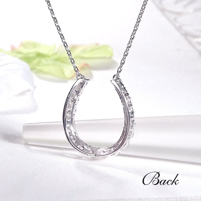 Pt900【1.0ct】 ダイヤモンド 馬蹄モチーフ ペンダント　CSN00251