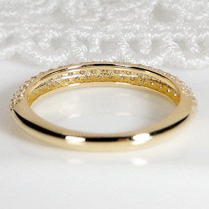 ダイヤモンド パヴェ リング【0.5ct】天然ダイヤモンド K18YG