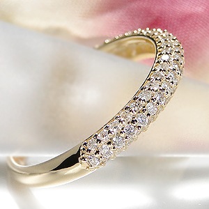 ダイヤモンド パヴェ リング【0.5ct】天然ダイヤモンド K18YG