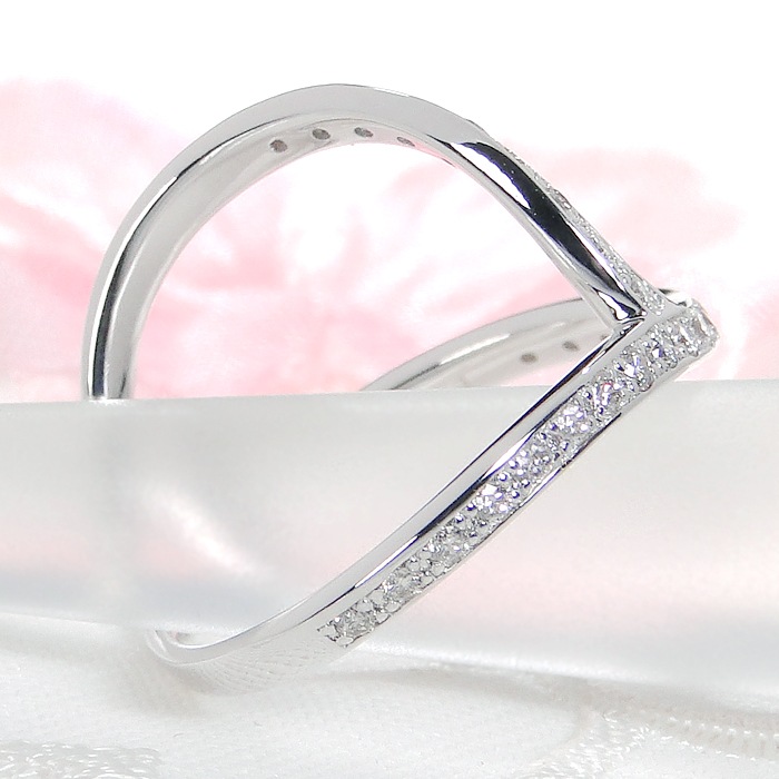 Pt950/K18PG 天然ダイヤモンド デザインリング【0.3ct】