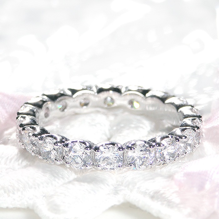 pt950 豪華【2.0ctUP】【SIクラス】ダイヤモンド フルエタニティ リング　csr0243-pt