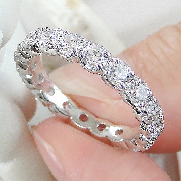 pt950 豪華【2.0ctUP】【SIクラス】ダイヤモンド フルエタニティ リング　csr0243-pt