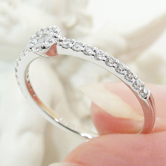 Pt950/K18YG 天然ダイヤモンド リング【0.3ct】