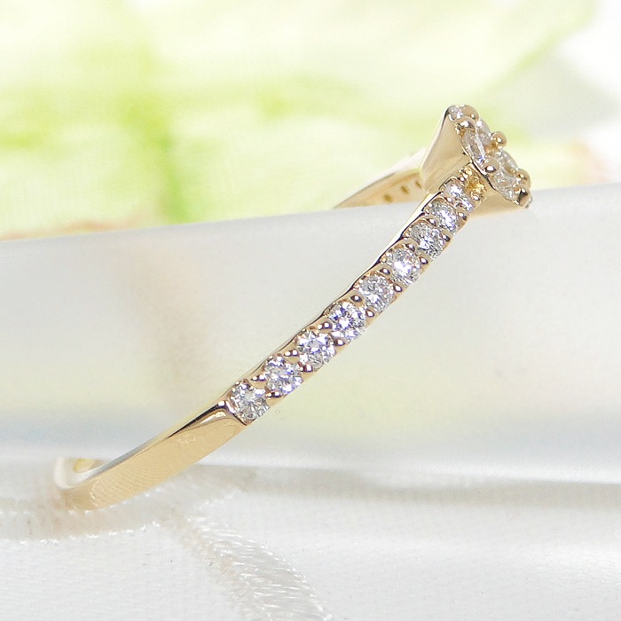 Pt950/K18YG 天然ダイヤモンド リング【0.3ct】