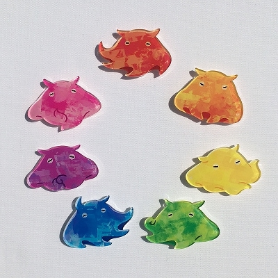 アクリルバッジ／カラフルメンダコ（各種） | サンシャイン水族館