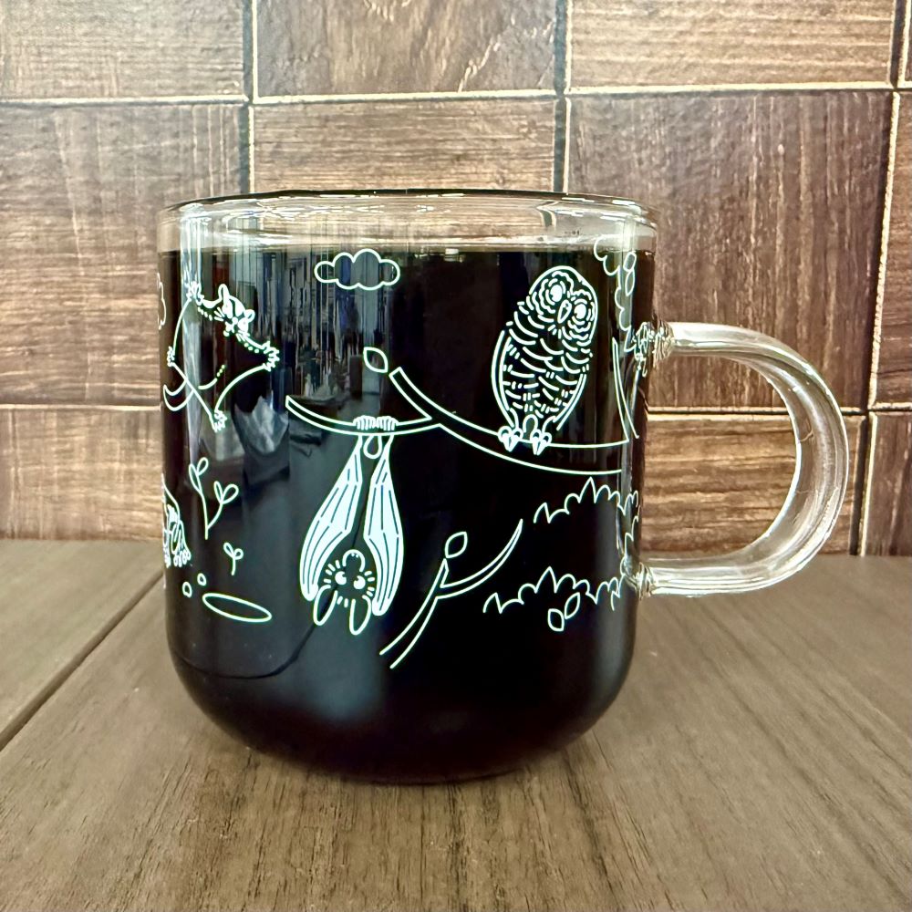水族館オリジナル】真夜中の海と森 耐熱グラスマグカップ