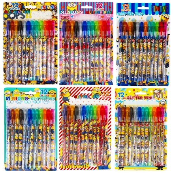 ミニオンズ キラキラグリッターペン 12色セット 6個セット