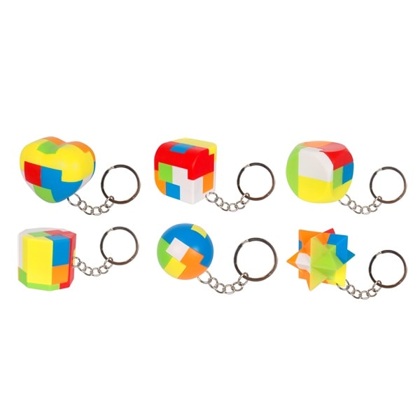 3Dカラフルパズルキーホルダー 25個セット