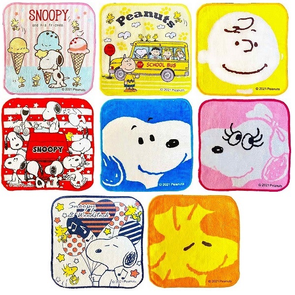 スヌーピーバス型ギフトボックス入りミニタオル 24個セット