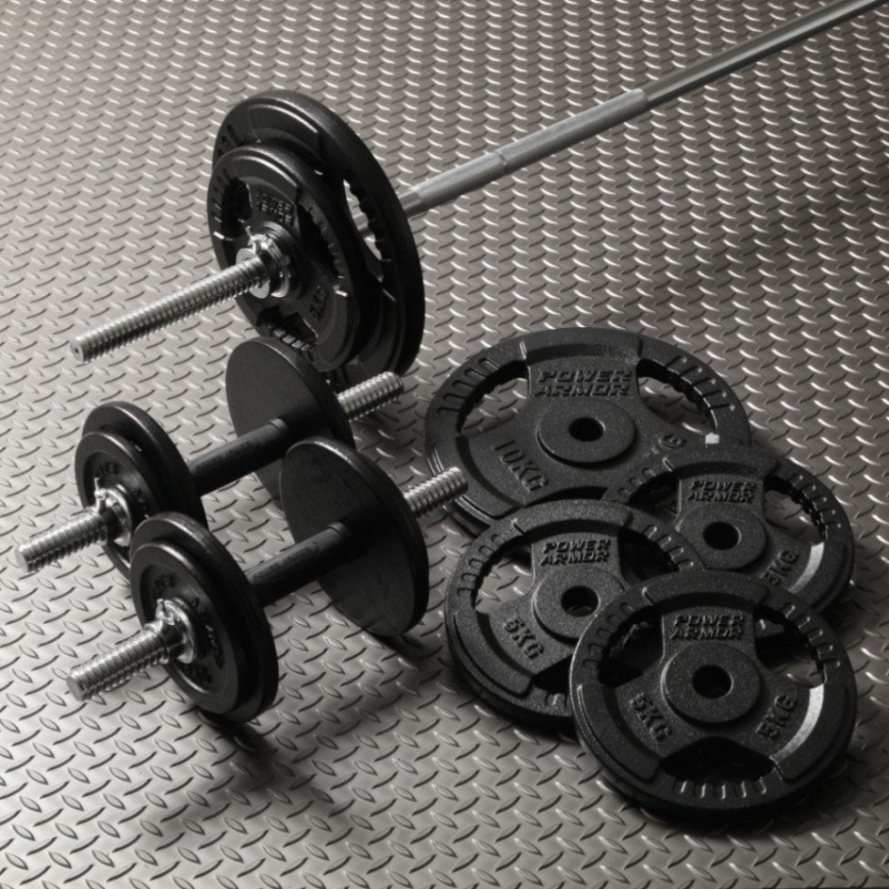 バーベルセット ホームビルダーパック / ラバーバーベルセット140kg / シャフト
