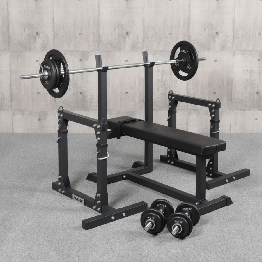 ストレングスセットブラック70K プレスベンチ + アイアンバーベル