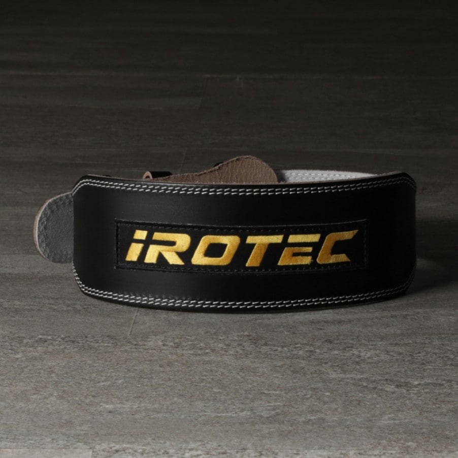 【アウトレット】IROTEC（アイロテック）本革リフティングベルト 【Mサイズ】/トレーニングベルト ウエイトトレーニング パワーベルト ウェイトリフティングベルト レザージムベルト 太いレバーバックル
