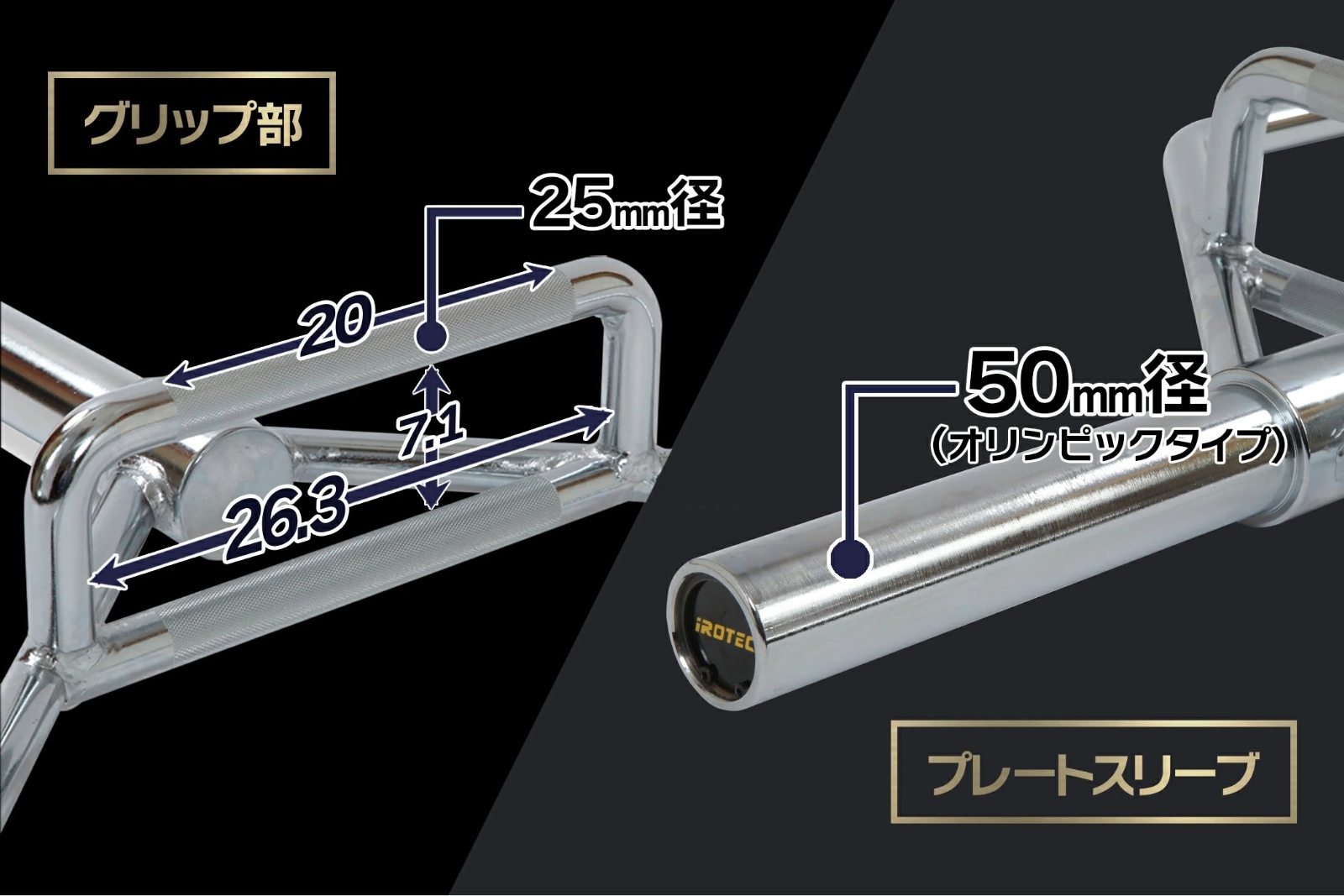 オリンピックプレートラック【径50mm専用】 IROTEC（アイロテック） オリンピックプレートラック【径50mm専用】 IROTEC