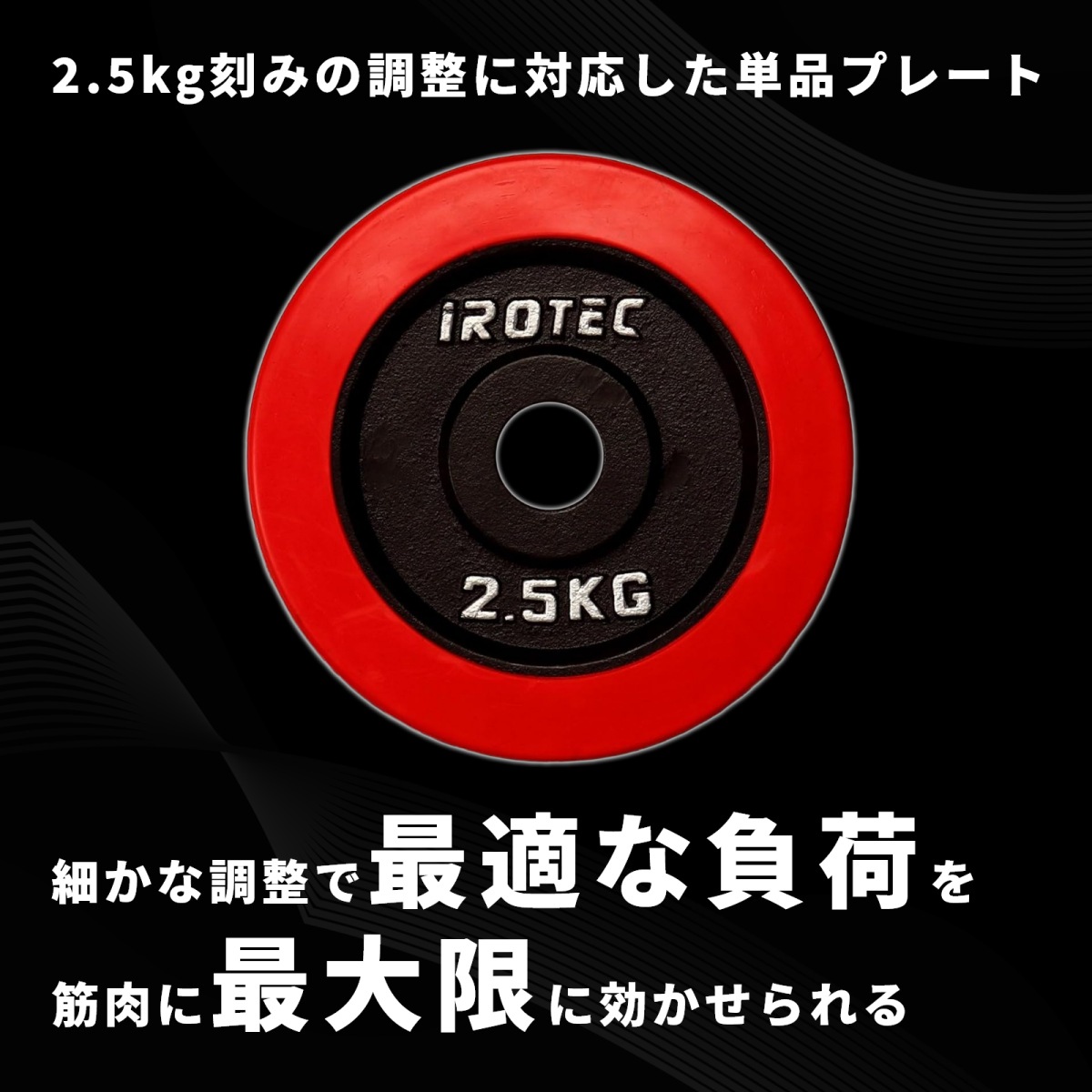 ラバープレート2.5kg(1枚)【穴径29mm】 IROTEC (アイロテック)