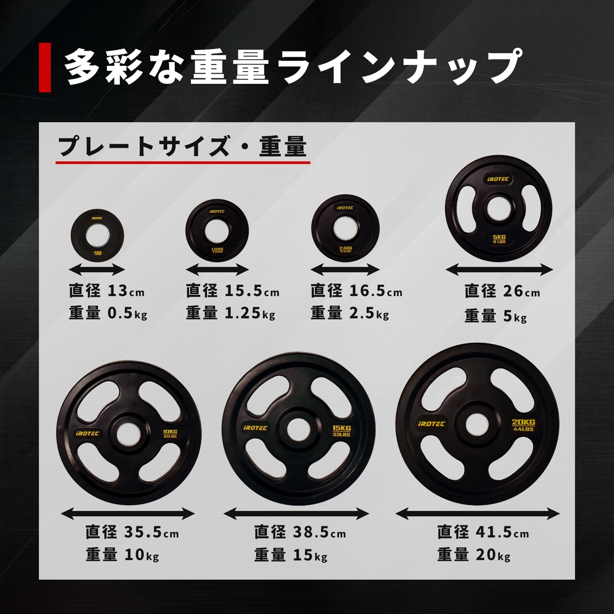 オールラバー仕様 オリンピック プレート 20kg(1枚)【穴径51mm