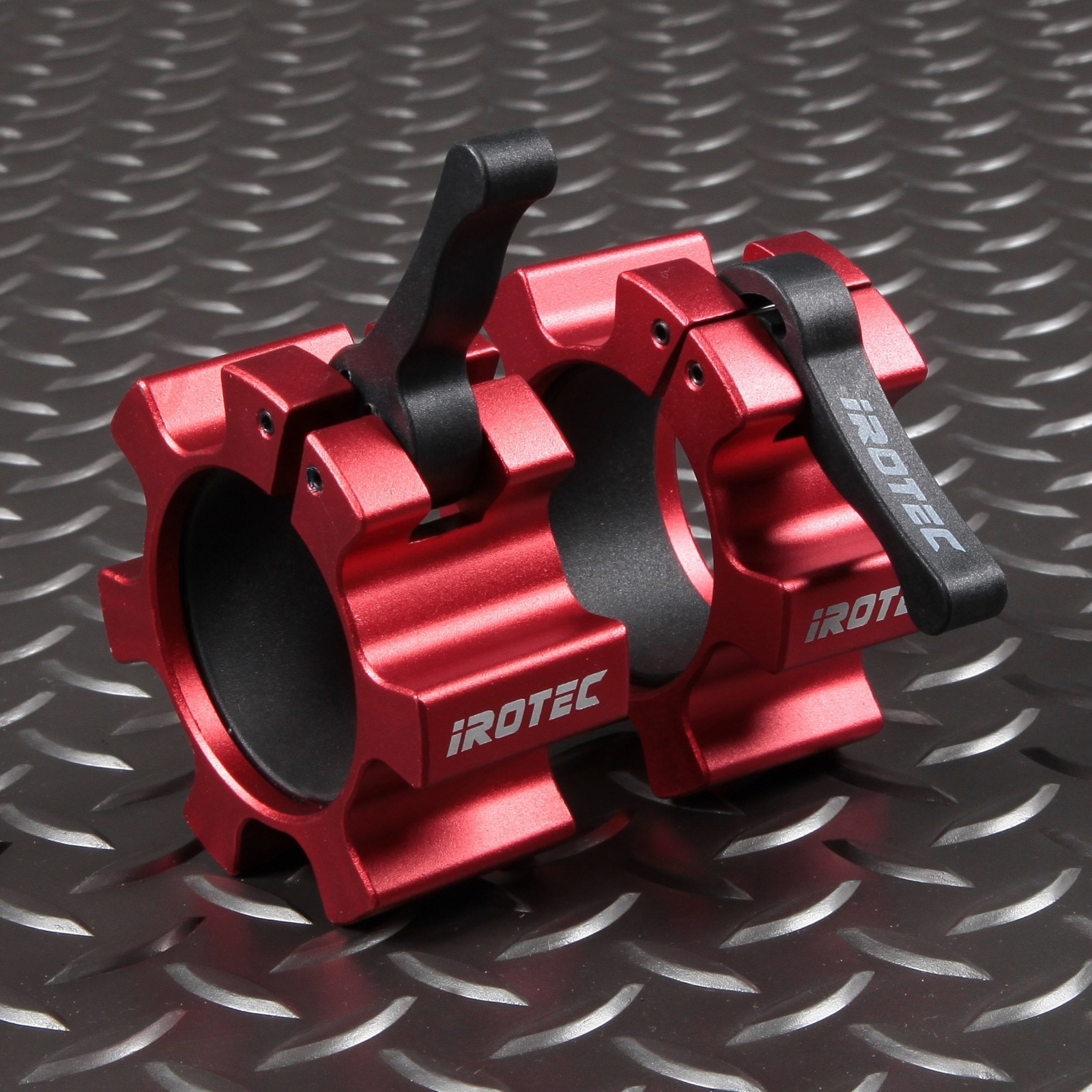 レッドオリンピックラバーバーベル135KGセット(アルミカラー付き)/IROTEC（アイロテック）-6