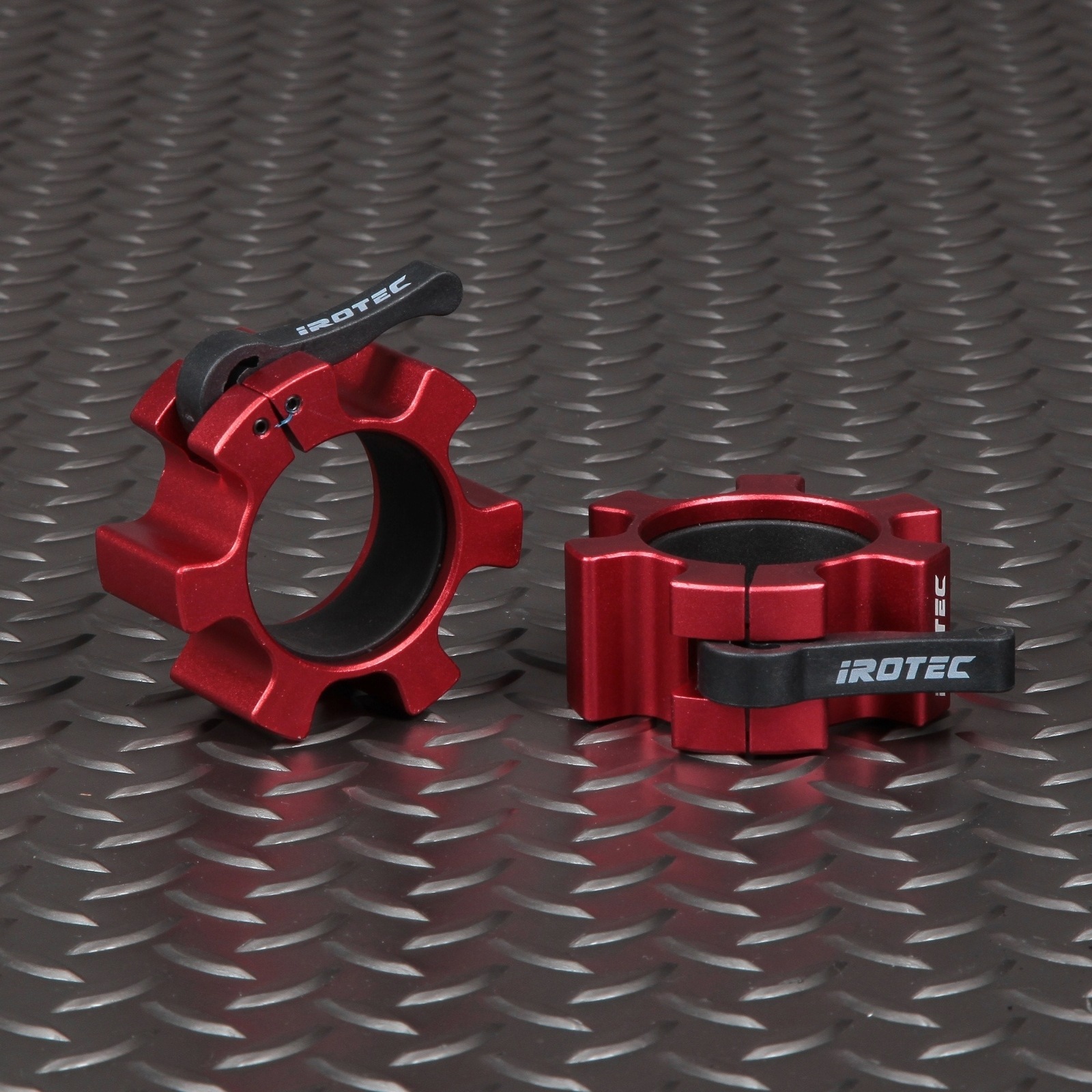 レッドオリンピックラバーバーベル255KGセット(アルミカラー付き)/IROTEC（アイロテック）-5