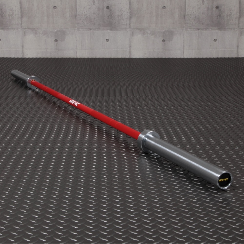 レッドオリンピックラバーバーベル255KGセット(アルミカラー付き)/IROTEC（アイロテック）-1