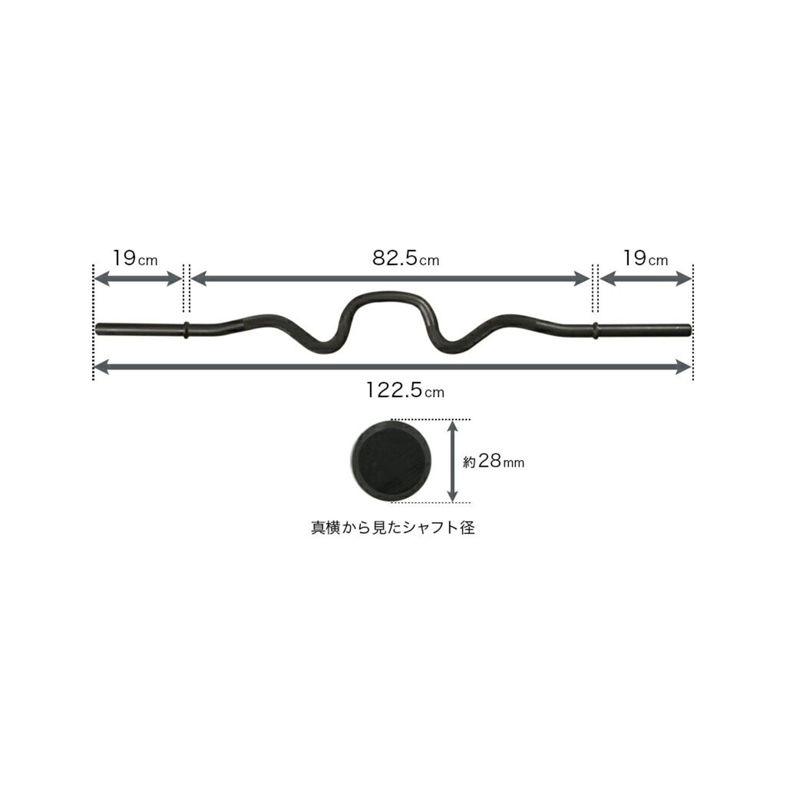 【QPQ加工】ブラックレギュラースーパーカールバー[径28mm]/IROTEC（アイロテック）-2