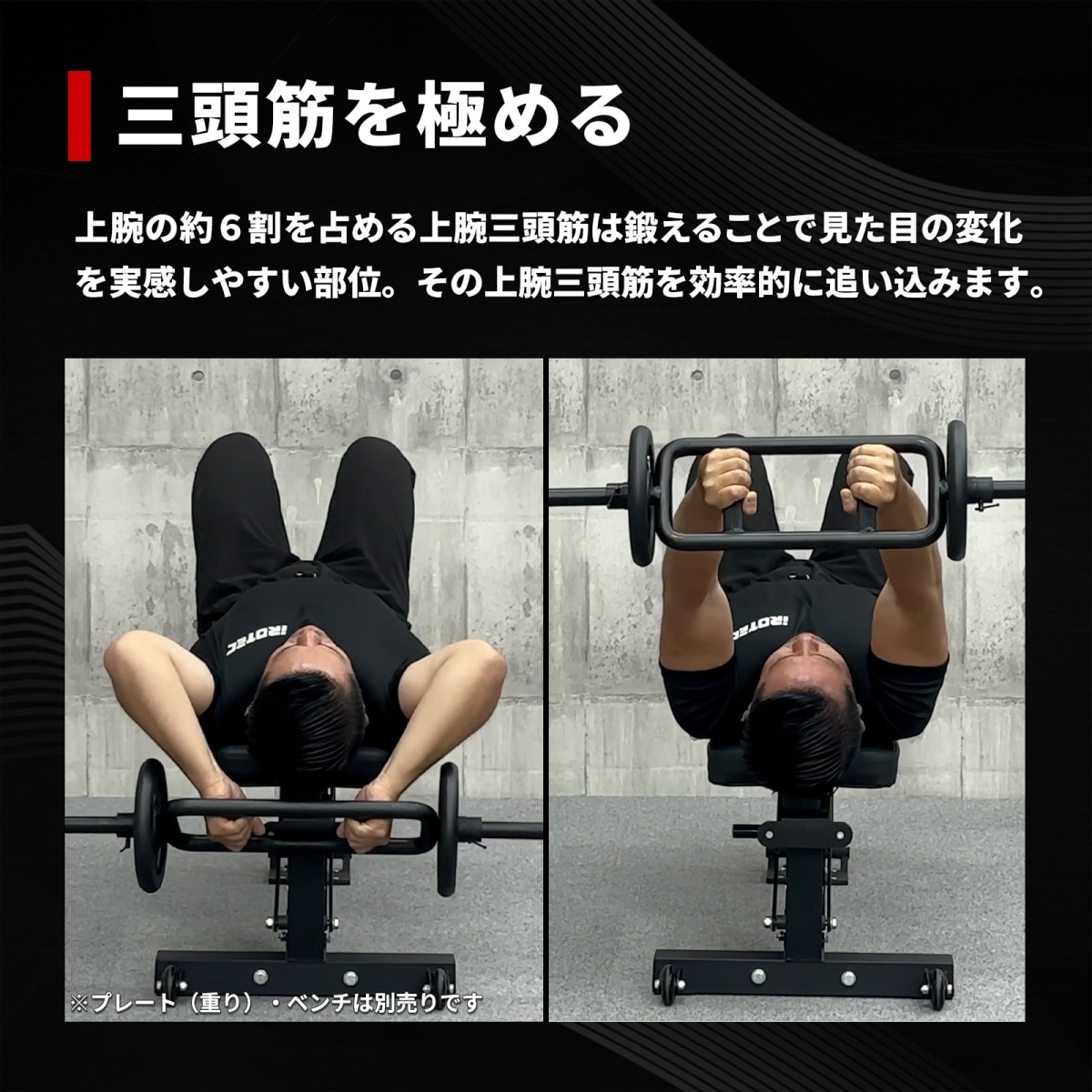 ブラックレギュラー トライセプスバー IROTEC (アイロテック)