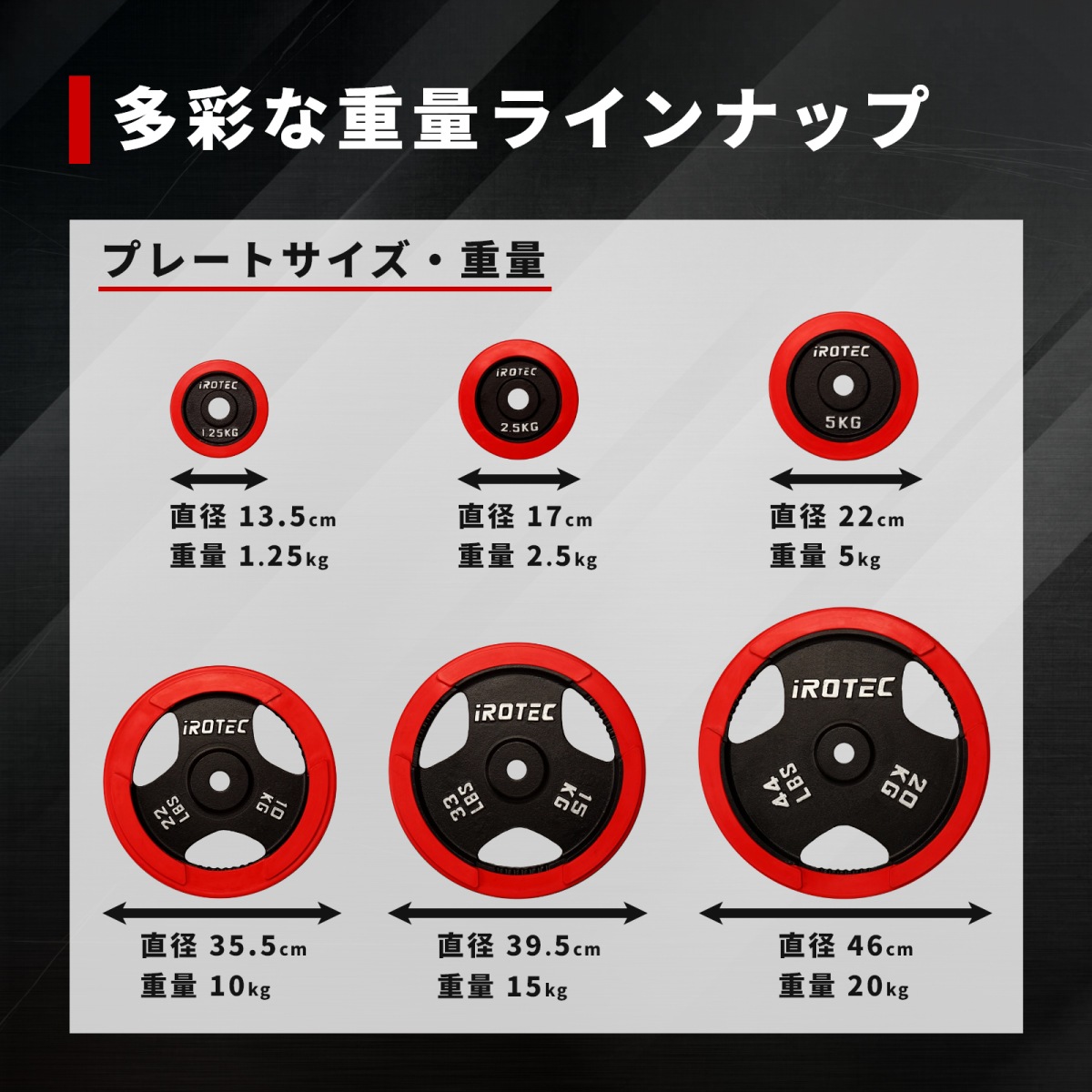 ラバー プレート 1.25kg(4枚) IROTEC (アイロテック)