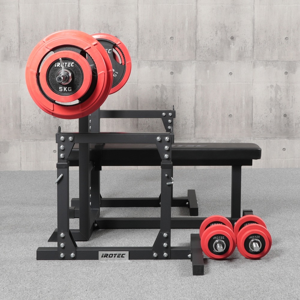 ストレングスセットブラック100K プレスベンチ + ラバーバーベル