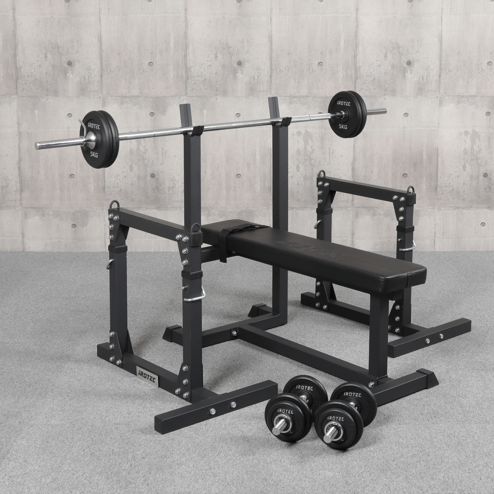 ストレングスセットブラック50 プレスベンチ + アイアンバーベル
