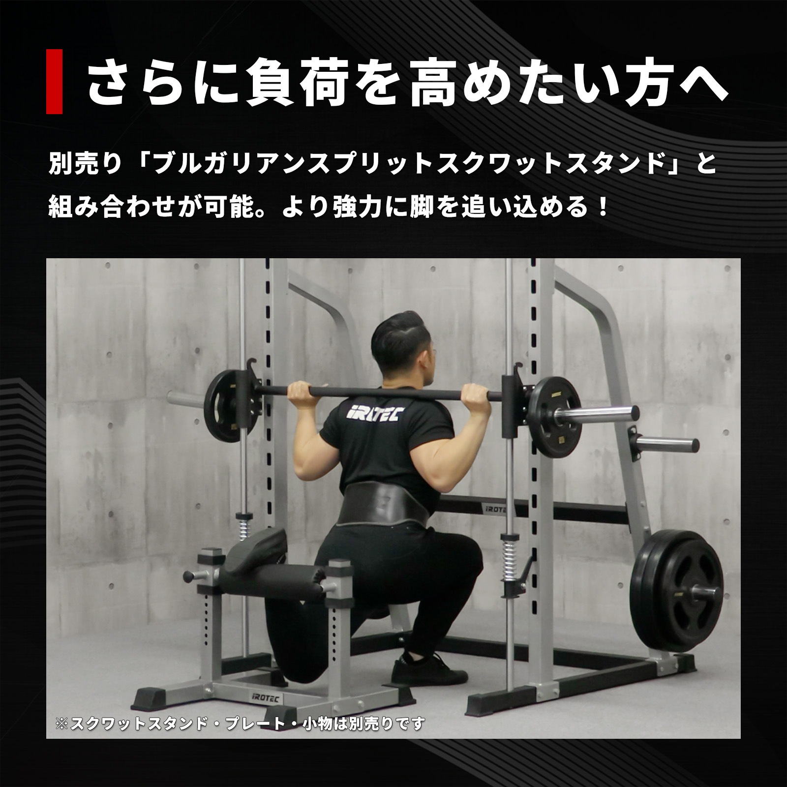 パワースミスマシン【プレートは穴径29mm/51mm両方使用可能】【スミスバー重量約16KG】/IROTEC（アイロテック）-9