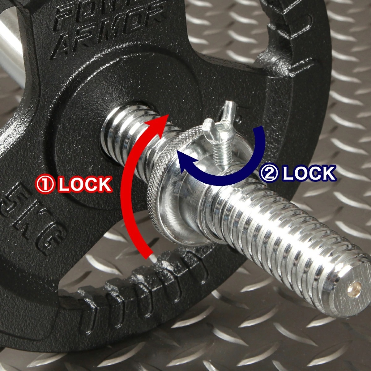 レギュラースクリューWバーラバー26KGセット（Wバー+ラバープレート10KG×2枚）/POWER ARMOR（パワーアーマー）-6