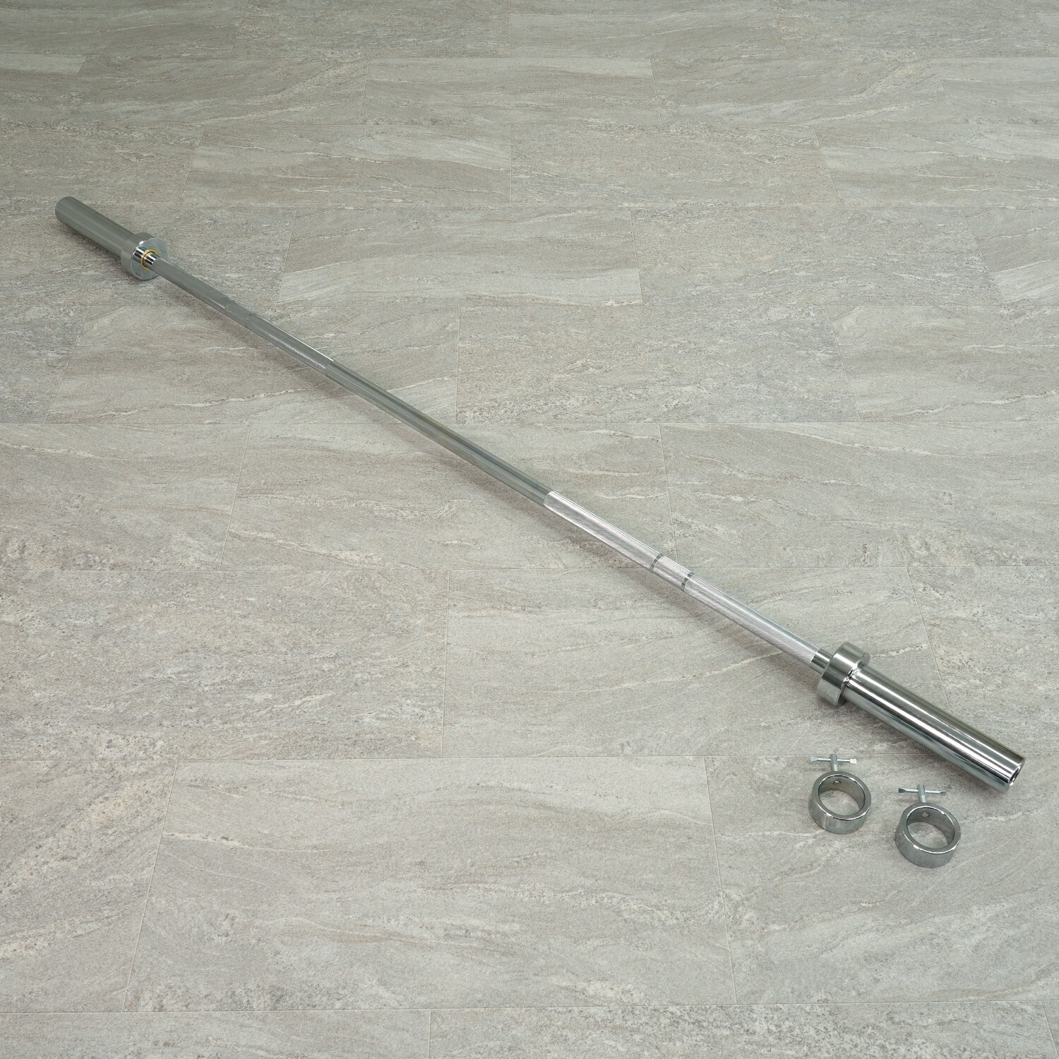 オリンピックバーベルシャフト183cm[径50mm]〈ベアリングタイプ/高重量タイプ/81cmライン付〉/IROTEC（アイロテック）-1