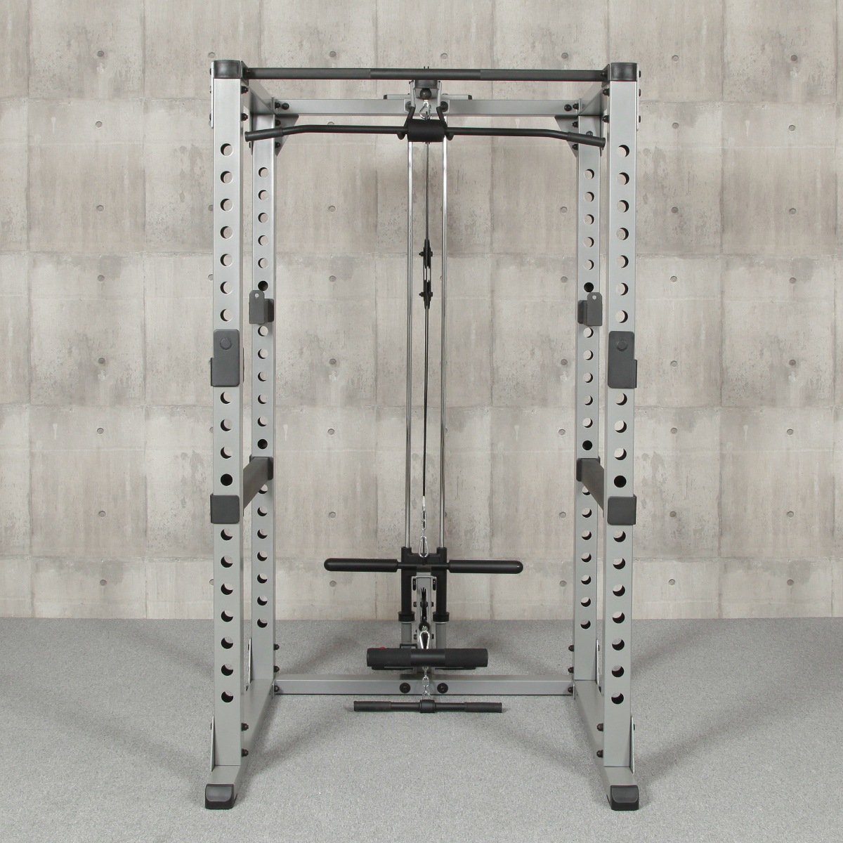 【75mm角、厚さ3mmの極太鋼材フレームを採用！ホームユース最上位モデル】パワーラックHPMラットオプションセット/IROTEC（アイロテック）-0