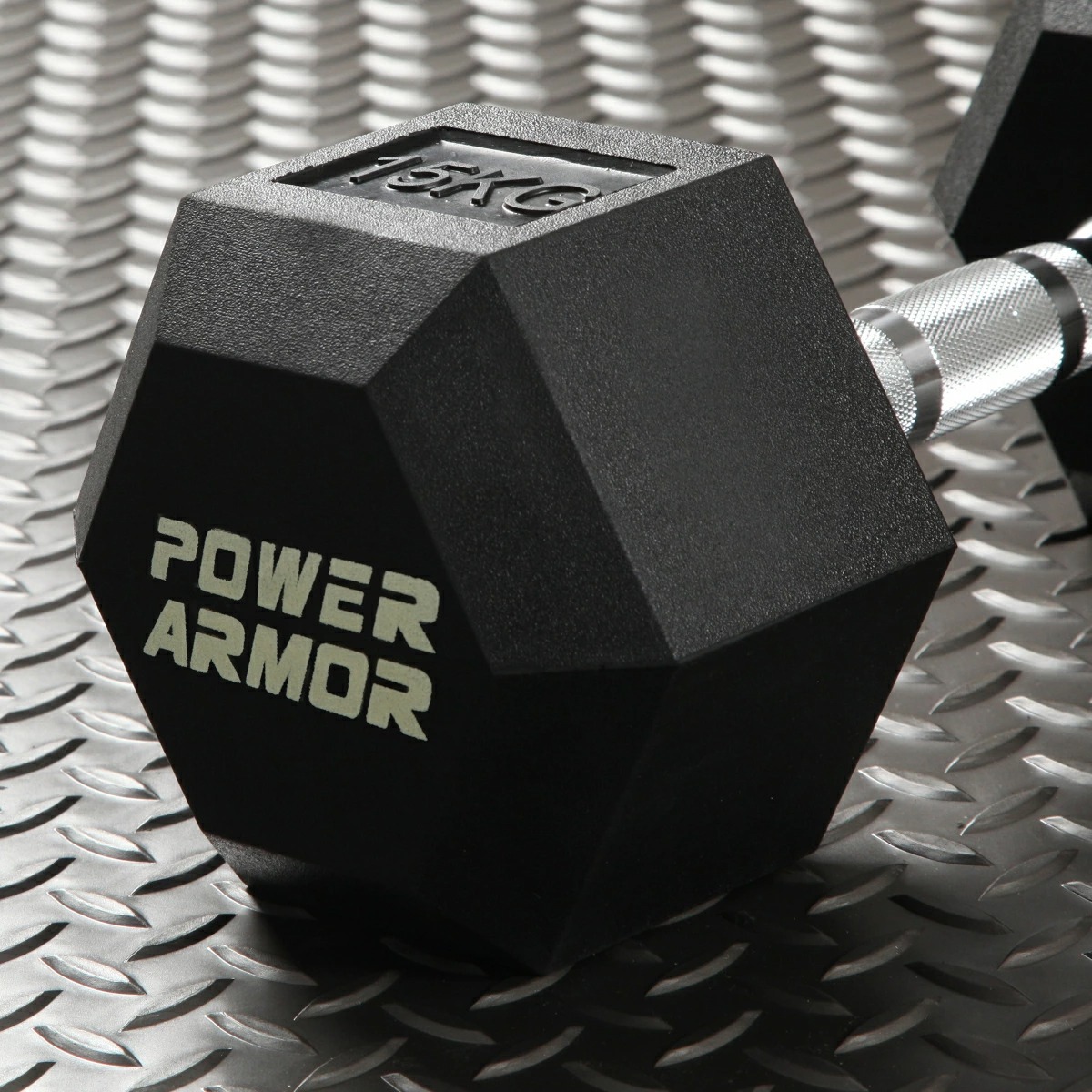 ラバーHEXダンベル15KG（1本）/POWER ARMOR（パワーアーマー）