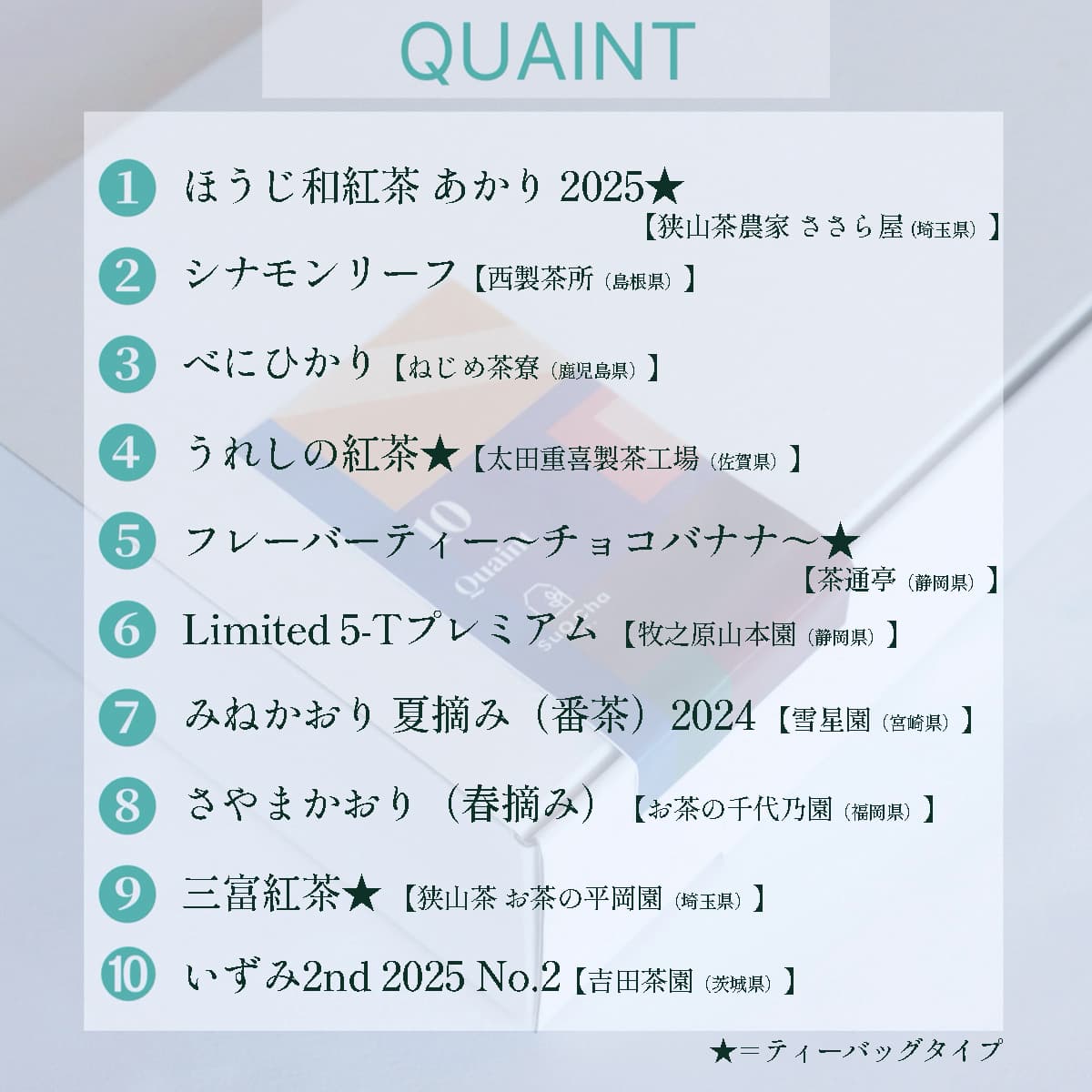 日本茶 10種類アソート〈全6タイプ〉写真3