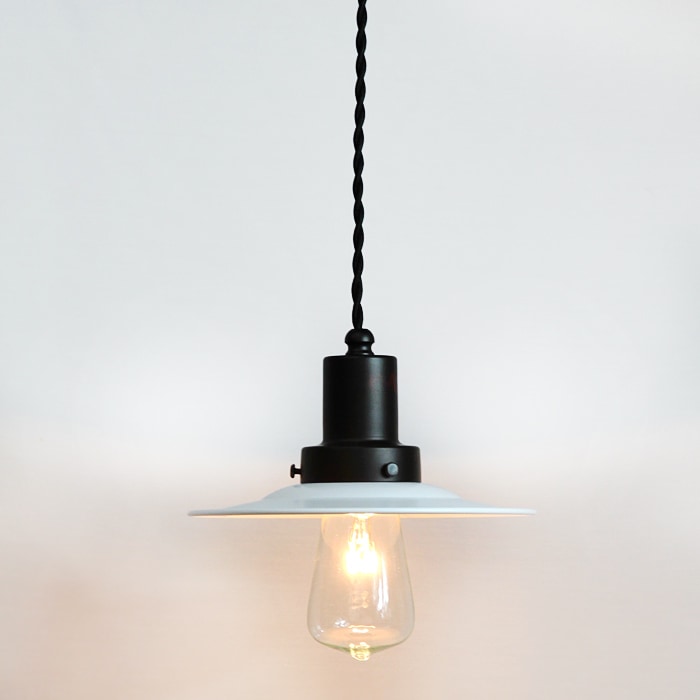 後藤照明<br>surou EDITION<br />ネジリコードアルミP1CP型アンティークランプ球60W 55　ホワイトXブラック<br />